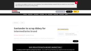 
                            5. Santander to scrap Abbey for Intermediaries brand - Money Marketing