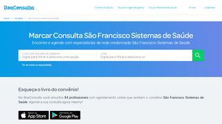 
                            8. São Francisco Sistemas de Saúde: Agendamento de consultas ...