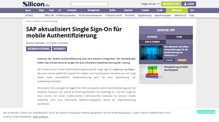 
                            11. SAP aktualisiert Single Sign-On für mobile Authentifizierung - silicon.de