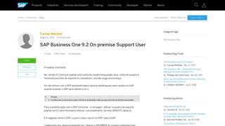 
                            1. SAP Business One 9.2 On premise Support User | SAP Blogs