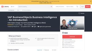 
                            10. SAP BusinessObjects Business Intelligence - An Introduction | Udemy