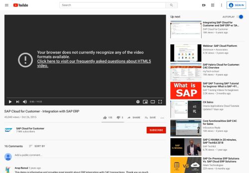 
                            6. SAP Cloud for Customer - Integration with SAP ERP - YouTube