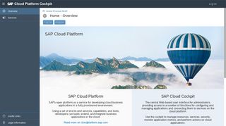 
                            2. SAP Cloud Platform Cockpit: Home [Europe (Rot)] > Overview