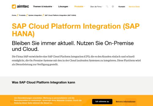 
                            9. SAP Cloud Platform Integration (SAP HANA) | Aimtec