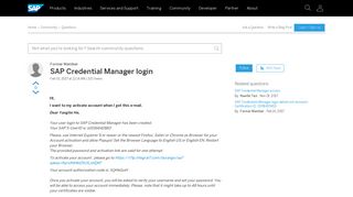 
                            3. SAP Credential Manager login - SAP Q&A