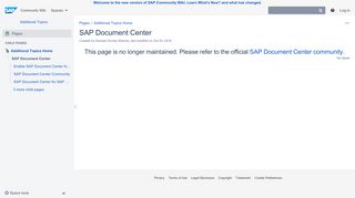 
                            4. SAP Document Center - Additional Topics - SCN Wiki