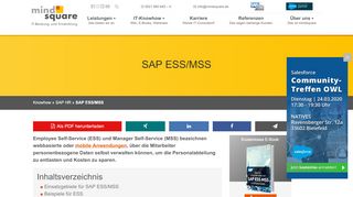 
                            3. SAP ESS/MSS - Einsatzgebiete und Einführung - mindsquare