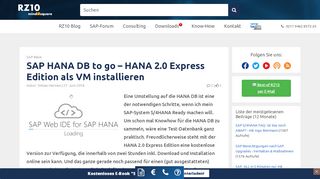 
                            5. SAP HANA DB to go - HANA 2.0 Express Edition als VM installieren