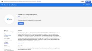 
                            13. SAP HANA, express edition | Marketplace - Google Cloud Platform
