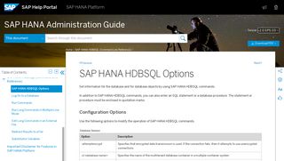 
                            4. SAP HANA HDBSQL Options - SAP Help Portal