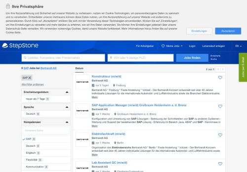 
                            4. SAP Jobs bei Bertrandt AG - Stepstone