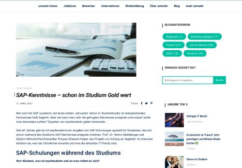 
                            13. SAP-Kenntnisse - Schon im Studium Gold wert | univativ Blog