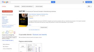 
                            7. SAP MII: Functional and Technical Concepts in Manufacturing Industries - Resultado da Pesquisa de livros Google