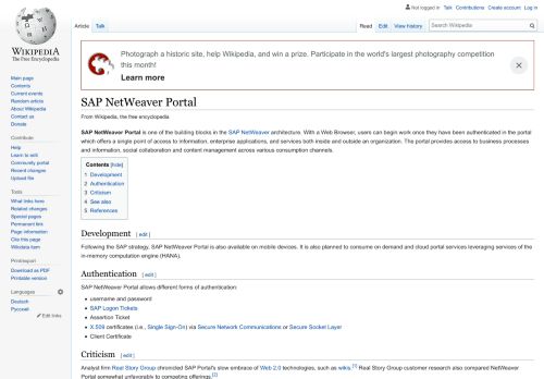 
                            9. SAP NetWeaver Portal - Wikipedia