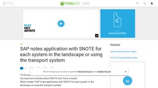 
                            6. SAP notes application with SNOTE for each system in the landscape ...
