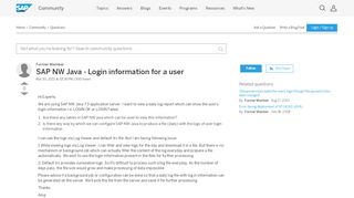 
                            1. SAP NW Java - Login information for a user - archive SAP