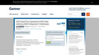 
                            8. SAP-OpenText Agreement Will Help Address B2B Integration ... - Gartner