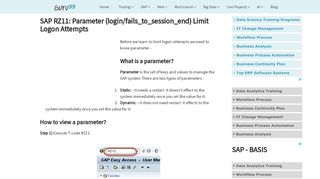 
                            10. SAP RZ11: Parameter (login/fails_to_session_end) Limit ... - Guru99
