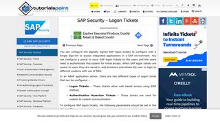 
                            10. SAP Security Logon Tickets - Tutorialspoint