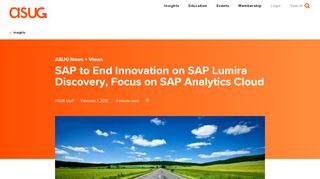 
                            12. SAP to End Innovation on SAP Lumira Discovery, Focus on SAP ...