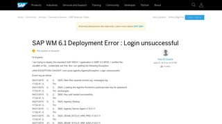 
                            6. SAP WM 6.1 Deployment Error : Login unsuccessful - archive SAP