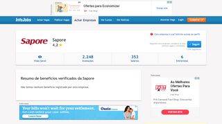 
                            5. SAPORE - Benefícios Oferecidos | Infojobs