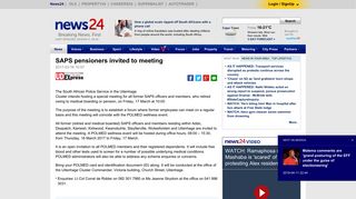 
                            12. SAPS pensioners invited to meeting | News24