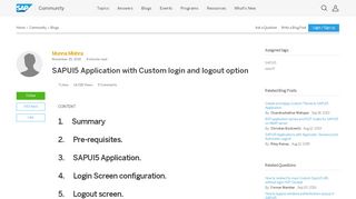 
                            1. SAPUI5 Application with Custom login and logout option | SAP Blogs