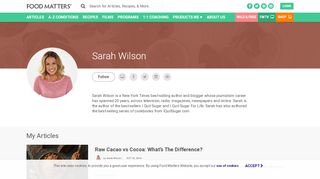 
                            12. Sarah Wilson | FOOD MATTERS®