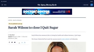 
                            11. Sarah Wilson to close I Quit Sugar - Sydney Morning Herald