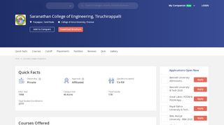 
                            7. Saranathan College of Engineering, Tiruchirappalli - courses, fee ...