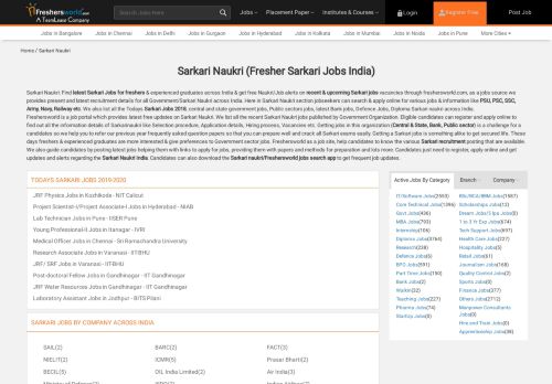 
                            11. Sarkari Naukri (Fresher Sarkari Jobs India ... - Freshersworld.com