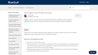 
                            13. SAS Academic Account Creation and Log-in – BlueQuill