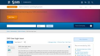 
                            11. SAS User login issue - SAS Support Communities