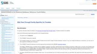 
                            11. SAS/ACCESS Interface to Teradata: SQL Pass-Through Facility ...