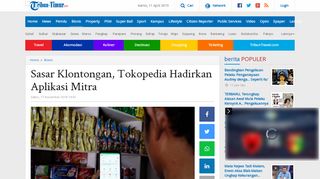 
                            9. Sasar Klontongan, Tokopedia Hadirkan Aplikasi Mitra - Tribun Timur