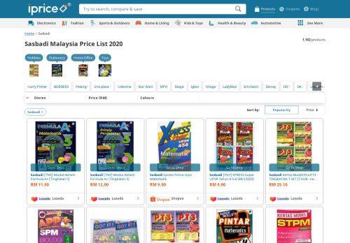 
                            7. Sasbadi Online Store | The best prices online in Malaysia | iPrice