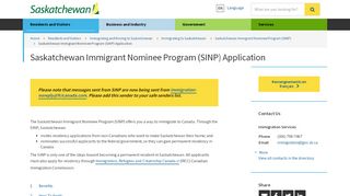 
                            2. Saskatchewan Immigrant Nominee Program (SINP) Application ...