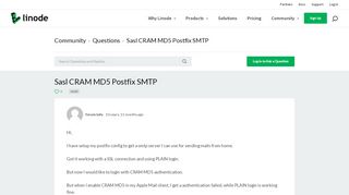 
                            12. Sasl CRAM MD5 Postfix SMTP | Linode Questions