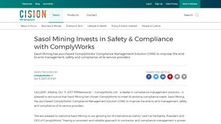 
                            5. Sasol Mining Invests in Safety & Compliance with ComplyWorks