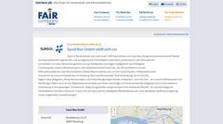 
                            10. Sasol Wax GmbH - Fair Company: Profil