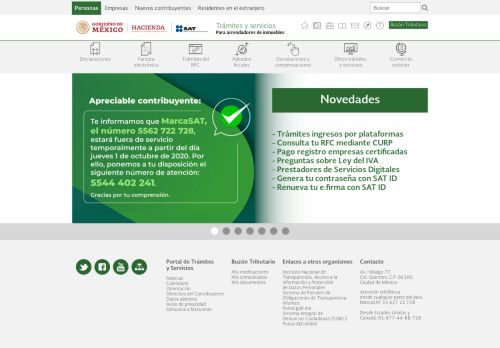 
                            12. SAT: Portal de trámites y servicios