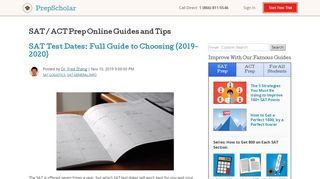 
                            12. SAT Test Dates: Full Guide to Choosing (2018, 2019) - PrepScholar Blog