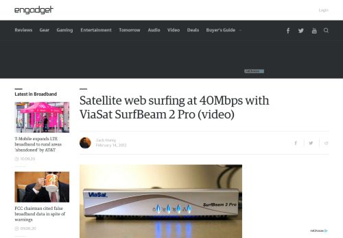 
                            12. Satellite web surfing at 40Mbps with ViaSat SurfBeam 2 Pro (video)