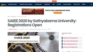 
                            7. Sathyabama University Chennai Entrance Exam 2019 | AglaSem ...