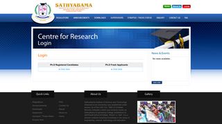 
                            1. Sathyabama University - Ph.D - Login