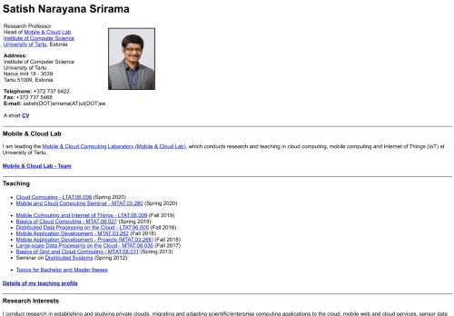 
                            10. Satish Narayana Srirama -- home page