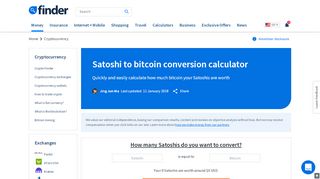 
                            10. Satoshi to bitcoin conversion calculator | finder.com