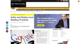 
                            10. Satta result: Satta King and Matka most googled in Madhya Pradesh ...