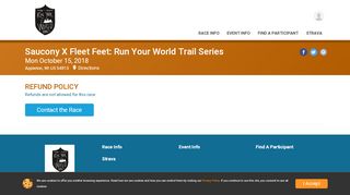 
                            8. Saucony X Fleet Feet: Run Your World Trail Series Refund Policy